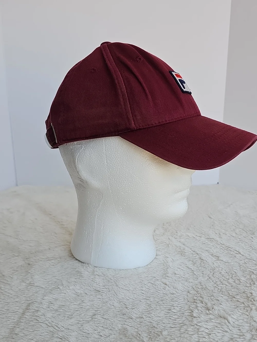 FILA Burgundy Red Logo Baseball Cap Hat One Size Adjustable